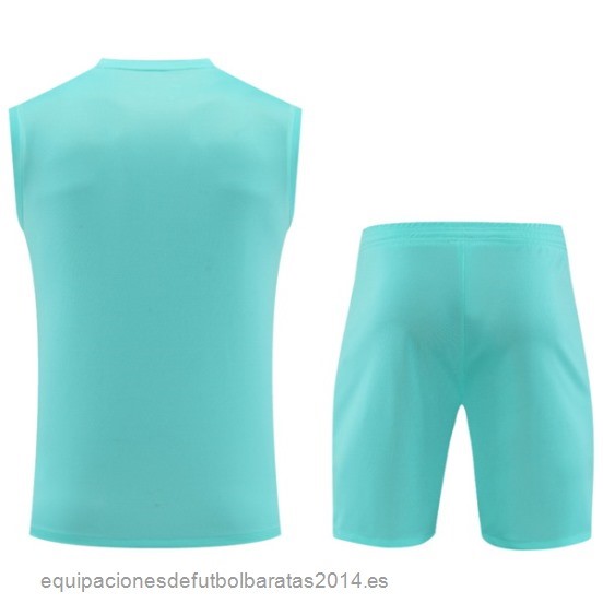 Nuevo Entrenamiento Sin Mangas Conjunto Completo Barcelona 23/24 Azul Verde Baratas